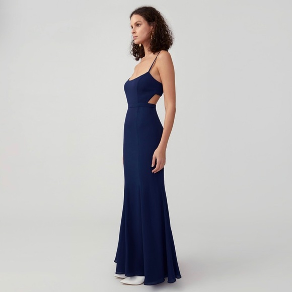 Black Georgette Fame & Partners Gown - Picture 3 of 6